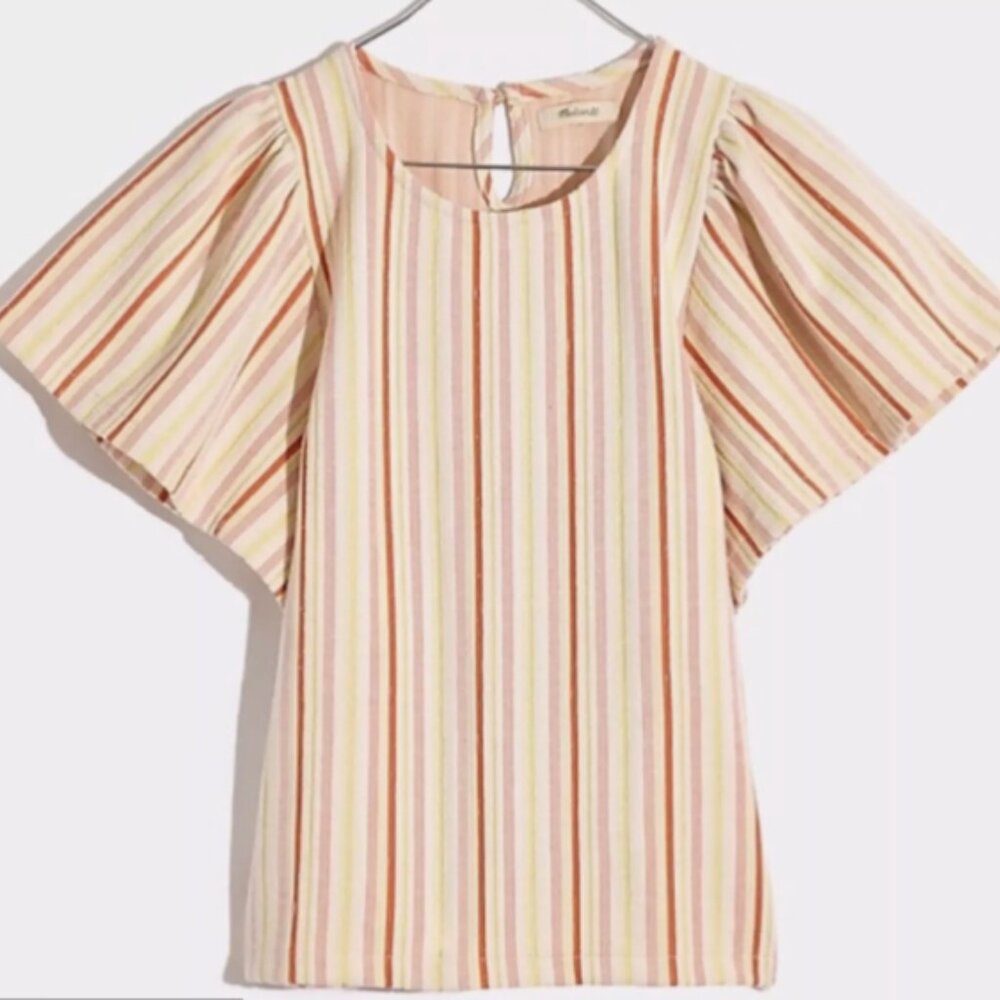 Madewell | Striped Flutter-Sleeve Tunic